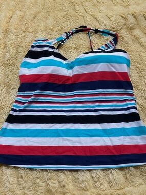 Striped bathing suit top